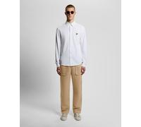Lyle & Scott Mens Straight Leg Linen Blend Trousers - Brown Cotton - Size X-Large