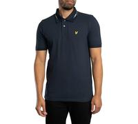Lyle & Scott Men's Striped Tipped Polo Shirt, Dark Navy/Foam, M