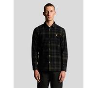 Lyle & Scott Mens Tartan Check Corduroy Shirt - Black Cotton - Size X-Small