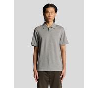 Lyle & Scott Mens Text Logo Interlock Polo Shirt - Grey Cotton - Size X-Large