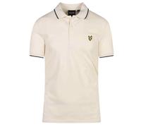 Lyle & Scott Mens Tipped Collar Chalk Polo Shirt - Cream Cotton - Size X-Large