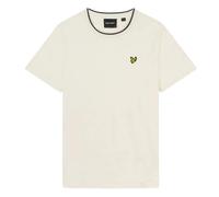 Lyle & Scott Mens Tipped Collar Chalk T-Shirt - Cream Cotton - Size X-Large