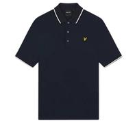 Lyle & Scott Mens Tipped Collar Dark Navy Polo Shirt Cotton - Size Large