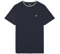 Lyle & Scott Mens Tipped Collar Dark Navy T-Shirt Cotton - Size Medium
