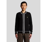 Lyle & Scott Mens Tipped Full Zip Knitted Jumper - Black - Size Medium