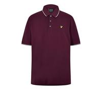 Lyle & Scott Mens Tipped Polo Shirt Burgundy/Mid Grey Marl 1XL