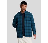 Lyle & Scott Mens Tonal Check Flannel Shirt in Navy Cotton - Size X-Large