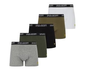 Lyle & Scott Men's Trunks Pack of 5 | Cotton | Elastic Waistband, 632 Black/Capers/Bright White/Grey Marl/Climbing Ivy, L