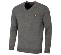 Lyle & Scott Mens V Neck Sweater - Mid Grey Marl - S