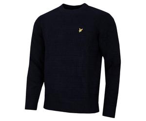 Lyle & Scott Mens Waffle Knit Cotton Blend Crew Neck Golf Sweater
