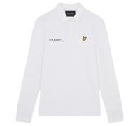 Lyle & Scott Mens White Co-ordinate Print Logo Long Sleeved Polo Shirt - Size Large