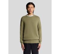 Lyle & Scott Mens Wool Blend Crew Neck Jumper - Green Cotton - Size X-Small