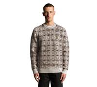 Lyle & Scott Mid Knits Brushed Intarsia Crew Neck Jumper D24 Light Grey Marl, L