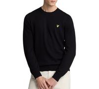 Lyle & Scott Mid Knits Cotton Merino Crew Neck Jumper Z865 Jet Black, XS