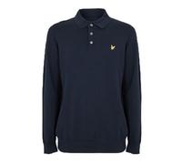Lyle & Scott Mid Knits Cotton Merino Long Sleeve Knitted Polo Z271 Dark Navy, L
