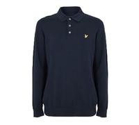 Lyle & Scott Mid Knits Cotton Merino Long Sleeve Knitted Polo Z271 Dark Navy, M