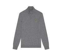 Lyle & Scott Mid Knits Cotton Merino Quarter Zip Jumper T28 Mid Grey Marl, L