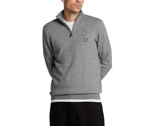 Lyle & Scott Mid Knits Cotton Merino Quarter Zip Jumper T28 Mid Grey Marl, S