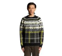 Lyle & Scott Mid Knits Fair Isle Tartan Jumper Z865 Jet Black, XXL