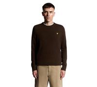 Lyle & Scott Mid Knits Lambswool Blend Crew Neck Jumper Y059 Bottle Brown Marl, M