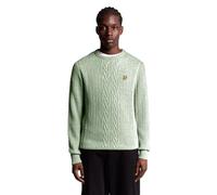 Lyle & Scott Ribbed Cable Knit Jumper Cold Mint Marl size M | Sweaters Outlet | Men | Cyan M