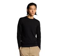 Lyle & Scott Mid Knits Tonal Superfine Crew Neck Jumper Z865 Jet Black, M