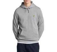 Men's Lyle & Scott Branded Mid Grey Marl Pull-over Hoodie - Size: Regular/36