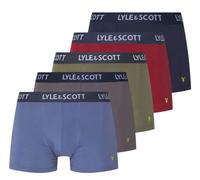 Lyle & Scott Miller 5 Pack Trunks Peacoat/ruby Wine/granite Grey/blue Hor size S | Underwear Outlet | Men | Red S