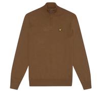 Lyle & Scott Plain Branded Cotton Merino Quarter Zip Wild Nettle Jumper