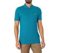 Lyle & Scott Mens Brand Chest Logo Leisure Blue Polo Shirt Cotton - Size Medium