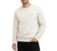 Lyle & Scott Script Heavyweight Loopback Crew Neck Sweatshirt Ice Cream Marl