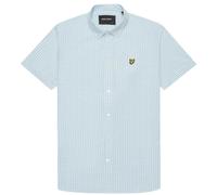 Lyle & Scott Short Sleeve Gringham Shirt - Light Blue - XL