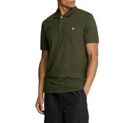 Lyle & Scott Mens Plain Polo Shirt - Olive Cotton - Size Large