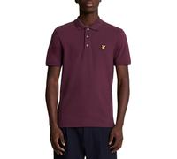 Lyle & Scott Mens Plain Polo Shirt in Burgundy - Red Cotton - Size Small