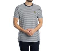 Lyle & Scott SS T-Shirts Linen Blend Breton Stripe T-Shirt W403 Dark Navy/White, L