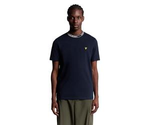 Lyle & Scott SS T-Shirts Logo Ribbed T-Shirt Y070 Dark Navy/Bone White, XXL