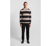 Lyle & Scott Striped Rugby Polo Shirt Jet Black/white Heather size S | Poloshirts Outlet | Men | Black S