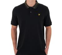 Lyle & Scott Tartan Collar Polo Shirt Jet Black