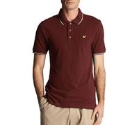 Lyle & Scott Tipped Polo Shirt Burgundy/Mid Grey Marl XL