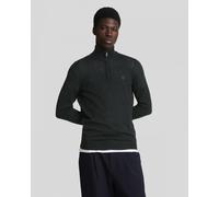 Lyle & Scott Tonal Eagle Merino Mens Quarter-Zip Jumper - Black Wool - Size 2XL