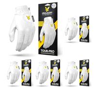Lyle & Scott Tour Pro Premium Ultra Soft Cabretta Leather Golf Glove - Ultimate Grip, Moisture Control, Durable - Men's Golf Glove, White, Extra Large, Left Hand (Pack of 5)