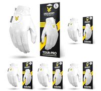 Lyle & Scott Tour Pro Premium Ultra Soft Cabretta Leather Golf Glove - Ultimate Grip, Moisture Control, Durable - Men's Golf Glove, White, Large, Right Hand (Pack of 5)
