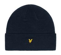 Lyle & Scott Mens Turn Up Knitted Beanie Hat - Navy Cotton - One Size