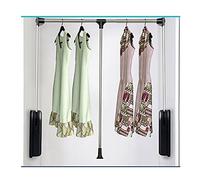 LYLFF Wardrobe Lifting Hanger, Household Pull-down Clothing Hanging Slide Rail Hanger, Automatic Rebound Type Adjustable Width Hanger, 40kg (Size : 830-1150mm)