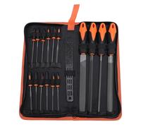 Lylithuif 17 Pcs File Tool Set with Carry Case Half Round Triangle Round Flat and Needle Files Brush Carbon Steel Hand Files