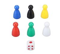 Lylithuif 30PCS 6 Color Chess Pieces 5PCS 6 Sided Dice Plastic Chess Game Pieces Dice Set for Board Games Educational Toys Kids Adults Family Game Night