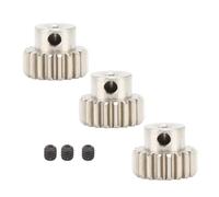 Lylithuif 3PCS Metal Motor Gears with Set Screws M0.6 Module 3.175mm Hole Diameter Pinion Gear for 1/10 RC Car Truck (20T)