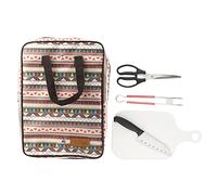 Lylithuif 5PCS Stainless Steel Barbecue Knife Cutting Board Picnic Utensil Set for Outdoor Cookout Storage Bag PP Material 11.4x15.2x2.0 Inch