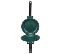 Lylithuif Baking Pan Folding Double Sided Flip Frying Pan Non Stick Pancake Maker for Kitchen Use Steel Green 627g