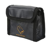 Lylithuif Battery Safe Bag Explosion Proof Fireproof High Temperature Resistant Nylon Battery Protection Pouch for FPV Goggles Black (3 Batteries Capacity)
